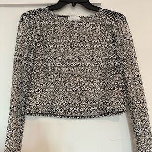Topshop Monochrome Floral Blouse